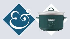 Crock-Pot slow cooker on Homes & Gardens blue and white background