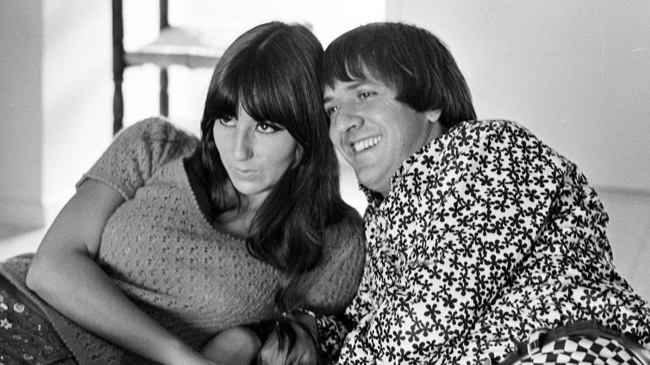 cher and sonny in black and white